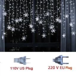 Christmas Snowflake String Lights 3.2M 8 Modes Outdoor Garden Patio Window Roof Decor Warm, White, Multicolor Holiday Decor Set