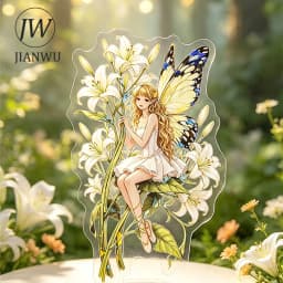 JIANWU Vintage Flower Elf Character Landscape Material Collage Scrapbooking PET Sticker Creative DIY Journal Stationery