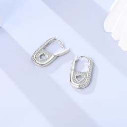 925 Sterling Silver Earrings Women Sparkling U-shaped Zirconium Hoop Earring For Anniversary Wedding Jewelry Gifts