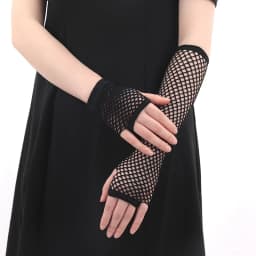 2 Pair/set Black Ladies Sexy Mesh Net Fishnet Gloves Women Hollow Out Holes Fingerless Gloves Disco Lolita Costume Punk Mitten