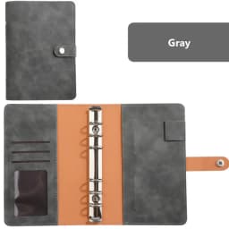2024 New PU Leather Notebook A6 Binder DIY Planner Organizer 8 Zipper Pockets 12Pcs Budget Sheet 2Pcs French Alphabet Stickers