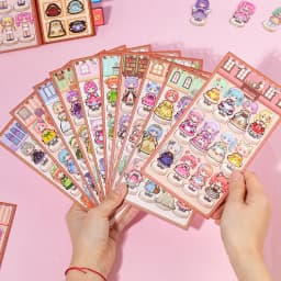 20 Pcs Cartoon Pixel Die Cut Sticker Book DIY Journal Planner Decorative Scrapbooking Stickers for Laptop Student Stationery