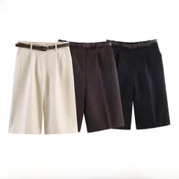 Spring Summer New Arrival Women's Casual High Waist Long Short Pants Fashionable Versatile Belt Included Commute Style Polyes...