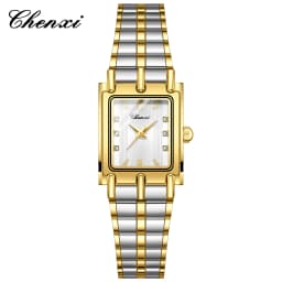 CHENXI 106 New 1pc Fashion Couple Exquisite Rectangle Watch Quartz Top Brand Stainless Steel Male and Female Couple Watch Gift