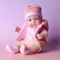 11Inches Realistic Simulation Newreborn Baby Dolls Pink Pattern Hat Stocking & Clothes Birthday Gift for Girl's Birthday Gift