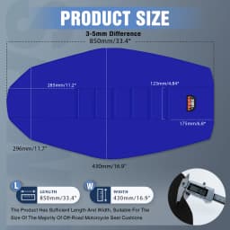 Sawrain Universal Pro Ribbed Rubber Seat Cover For KTM Honda YAMAHA Suzuki Enduro Off-Road Motocross Gripper Seat Cushions