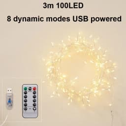 1M 2M 3M 5M 10M Copper Wire LED String Fairy Lights Holiday Battery-operated Garland for Christmas Tree Wedding Party Decoration