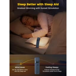 Glocusent USB Rechargeable Lamp Bookmark Style Book Light with Sleep Aid & Timer, 5 Brightness 3-Color Expertise Book Light