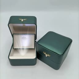 Custom LOGO PU Leather LED Jewelry Box Creative Deer Buckle Proposal Ring Pendant Case Paired Ring Jewelry Packaging Box Gift