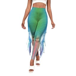 NADANBAO Mermaid Printed Pants Fish Scales Cosplay 3D Printed Women Bottoms Fashion Women's Leggings Tight Yoga Pants