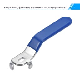 Uxcell 1pcs Lever Handle Iron Chrome Plated Replacement Quarter Turn with Plastic Grip Blue for DN25 Ball Valve