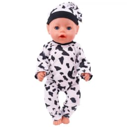 Doll Clothes Long One Piece Pajamas + Nightcap For 18Inch American&43Cm Baby Doll Accessories Nenuco Sleeping Blanket