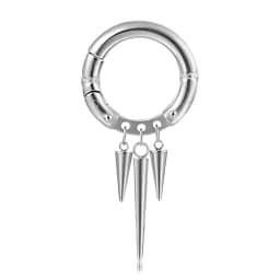Giga 1/2Pcs 5.5MM Punk Ear Weights Hanger with Dangle Cone Stainless Steel For Ear Stretcher Guages Expander Piercing Jewelry