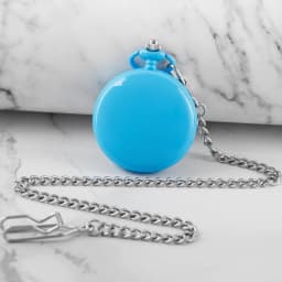 High Quality Steel Blue Digital Display Quartz Pocket Watch Retro Fashion Men and Women Exquisite Necklace Pendant Gift