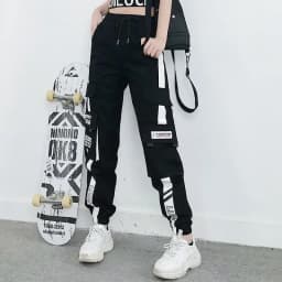New Big Pockets Cargo Pants Women Ankle-length High Waist Drawstring Loose Streetwear Hip Hop Versatile Joggers Trousers Female