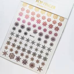 Sliver Bronzing 3D Christmas Nail Art Decoration Sticker Sparkly White Colorful Glitter Geometry Snowflake Winter Slider Foil
