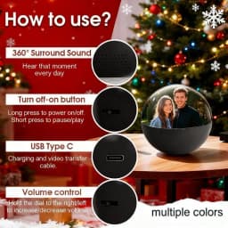 3D Crystal Ball Video Player Audio Video Display Electronic Ball Memory Ball Birthday Gift Souvenir For Family And Friends
