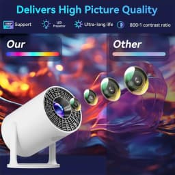 4K Decoding Native 1080P Mini Projector with Short-Throw Projection, Supporting 270° Rotation and Compatible with Laptops, Smart