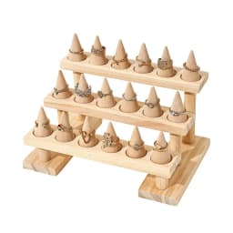 Simple Solid Wood Cone Ring Display Rack Jewelry Rack Ring Rack Display Jewelry Rack Live Stream Stall Props
