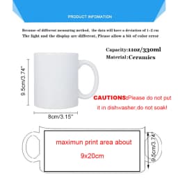 Custom Ceramic Mug Color Inside and Handle Inside Cup DIY Image Ceramic Mug DIY Photo Picture Logo Text Gifts