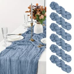 6PCS Gauze Table Runner Wedding Semi-Sheer Vintage Cheesecloth Dining Party Christmas Banquet Arches Cake Wholesale Table Decor
