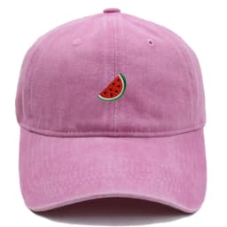 Retro Watermelon Embroidered Baseball Cap Visor Washed Cotton Sunscreen Hats Sun Protection Adjustable Peaked Cap Unisex