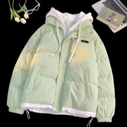 New Winter Cotton-padded Jacket Women, Two-piece Hooded Down Cotton Jacket Female Casual Warm Cotton-padded Clothing Parker Coat