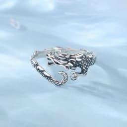 Eudora 925 Sterling Silver Cool Dragon Adjustable Ring for Men Women Temperament Personality Dragon Ring vintage Jewelry Gift