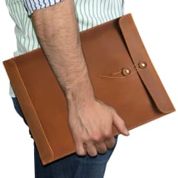OEM ODM Vintage Crazy Horse Leather A4 Portfolio Bag Size Real Cowhide Leather Padfolio Bag Leather File Storage Bag File Pocket