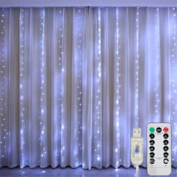 3/6M USB LED Curtain 8Modes Remote Control Lights Holiday Wedding Garland for Bedroom Living Room Decor Ramadan Decorations