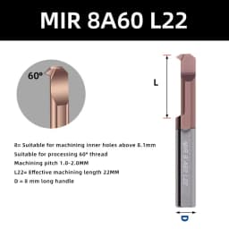 KaKarot MIR Boring Cutter for Threading Coated Carbide Mini Internal Lathe Turing Tool Copying Small Hole Tungsten Steel Alloy