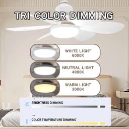 E27 with Remote LED 30W 40W Ceiling Fan Light Dimming Function Suitable for Living Room Study and Home Use 85-265V