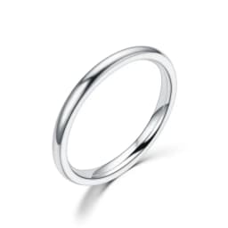 2MM Thin Rose Gold Anti-Allergy Smooth Simple Stainless Steel Wedding Rings for Women Charm Jewelry Valentine's Day Present