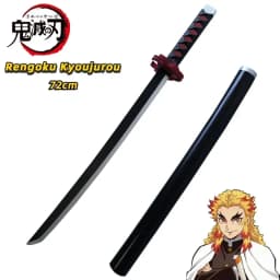 Demon Slayer Katana Sword Original Assembled Anime Cosplay Props Orange Kyoujurou Tanjirou Tokitou Muichirou Swords 72cm