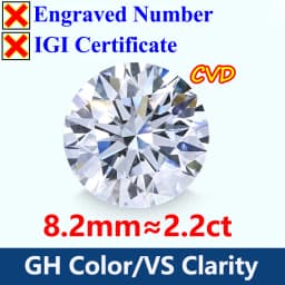 COSFIX 0.3-5ct Round Lab Grown Diamond HPHT IGI Certificate 3EX D/F Color VVS1 Clarity Diamond Gems