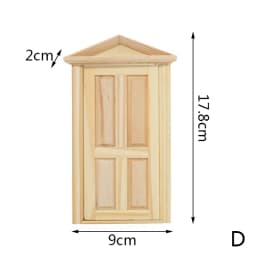 1/12 Scale Dollhouse Miniature 6 Panel Interior Wooden Door Frame DIY Plain Embryo Material Furniture Doll House Accessories