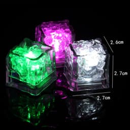 1Pc Colorful LED Ice Cubes Light Waterproof Ice Cube Atmosphere Light Birthday Gift Party Bar Wine Glass Decor Baby Bath Toys