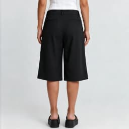 Lamuusaa Women Bermuda Shorts y2k Clothes Solid Color High Waist Knee Length Shorts with Pockets 2000s Clothing Streetwear