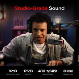 MAONO PD100W Wireless USB Dynamic Microphone Cardioid Microphone with One-Touch Mute Noise Reduction Custom RGB Light Real-Time Monitoring Microphone for PC Gaming Live Streaming Creator Podcast