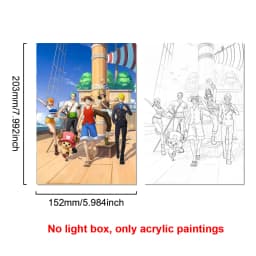 Anime Character One Piece Luffy Zorro Animated Frame LED Light Study Bedroom Christmas Birthday Gift