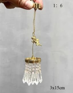 1/6 1/12 Scale Dollhouse Retro European Style Mini LED Lamp Double-head Flower Ceiling Light Lamp Wall Light Decor Toy