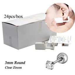 24pcs/Box Disposable Ear Piercing Gun Safe Ball Clasps Mini Daisy Crown Earring Piercer Machine Tool For Adult Kids Wholesale