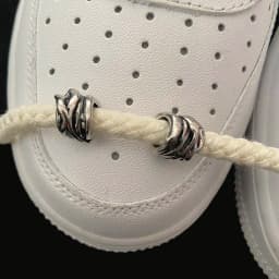 1 Pair Luxurious for Metal Buckles Wire Thorn Knot Shoe Decorative Flower Sneakers Iron Ring Shoelaces Shoe Charms Accessories