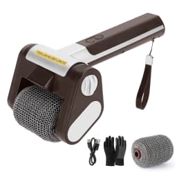 Electric Roller Grill Brush with LED Light Stainless Steel Bristle-Free BBQ Cleaner Brush Rechargeable Barbecue Cleaner Tools