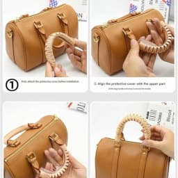 2Pcs/Set Soft Handbag Handle Leather Wrap Cover Leather Stain Resistant Purse Strap Cover Abrasion Resistan