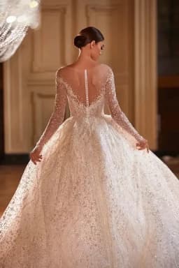 Customzied Luxury Wedding Dresses for Princess Sparkling Beaded Bridal Dress Ball Gown Vestidos De Novia
