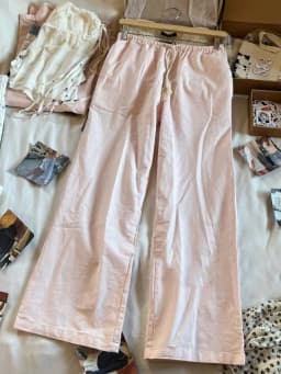 Blue Stripes Drawstring Long Pant Autumn High Waist Casual Loose Trouser Woman Streetwear Preppy Style Sweet Cute Straight Pants