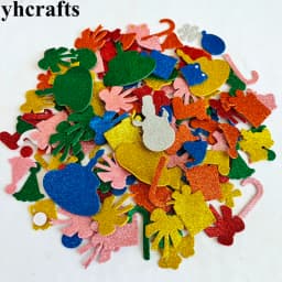 100PCS Glitter Christmas Tree Snowflake Foam stickers Xmas Crafts Activity Items Kids Room Decoration Party Favor Reward Label