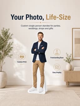 1pc Personalized Full Body Standee Prop, Custom Life Size Photo Cutout for Birthday Party Wedding Christmas Home Decor Display
