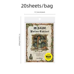 Mr. Paper 20pcs Magic Medicine Cabinet Series Dual-Material Die-Cut Sticker Book DIY Handbook Collage Calendar Notebook Journal
